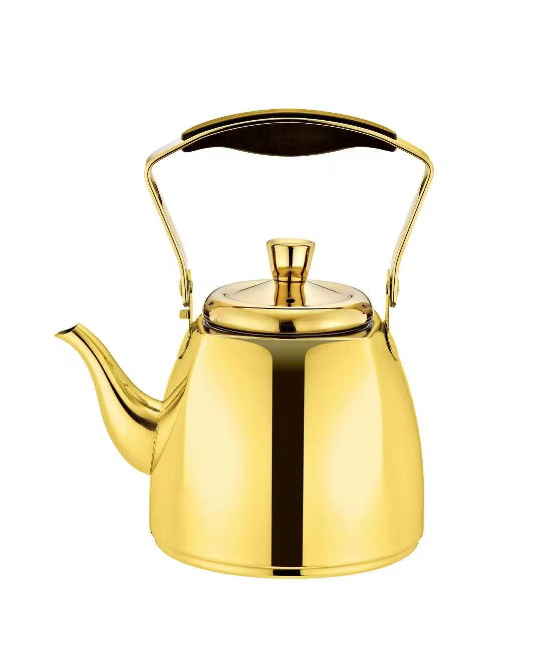 Stainless Steel Tea Kettle with Infuser – Gold or Chrome Finish with Gold Lid & Handle