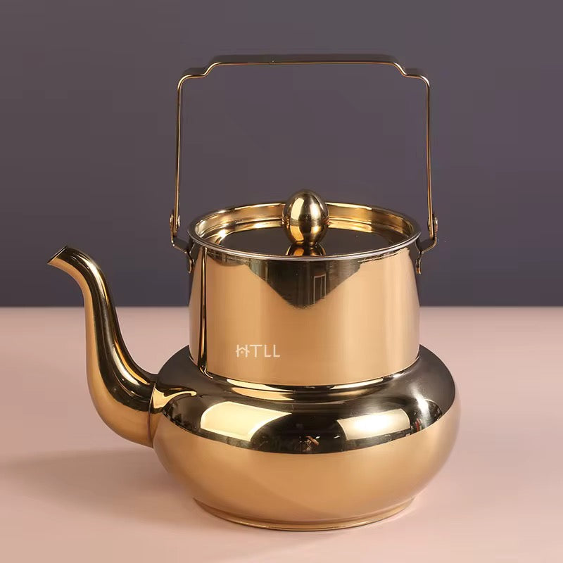 Gold Stainless Steel Tea Kettle with Infuser