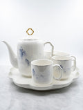 A39-14 Blue Mountain Ink Wash Porcelain Tea Set – 7-Piece Luxury with Tray