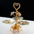Gold Fruit Plate Four-grid Round Multi-layer