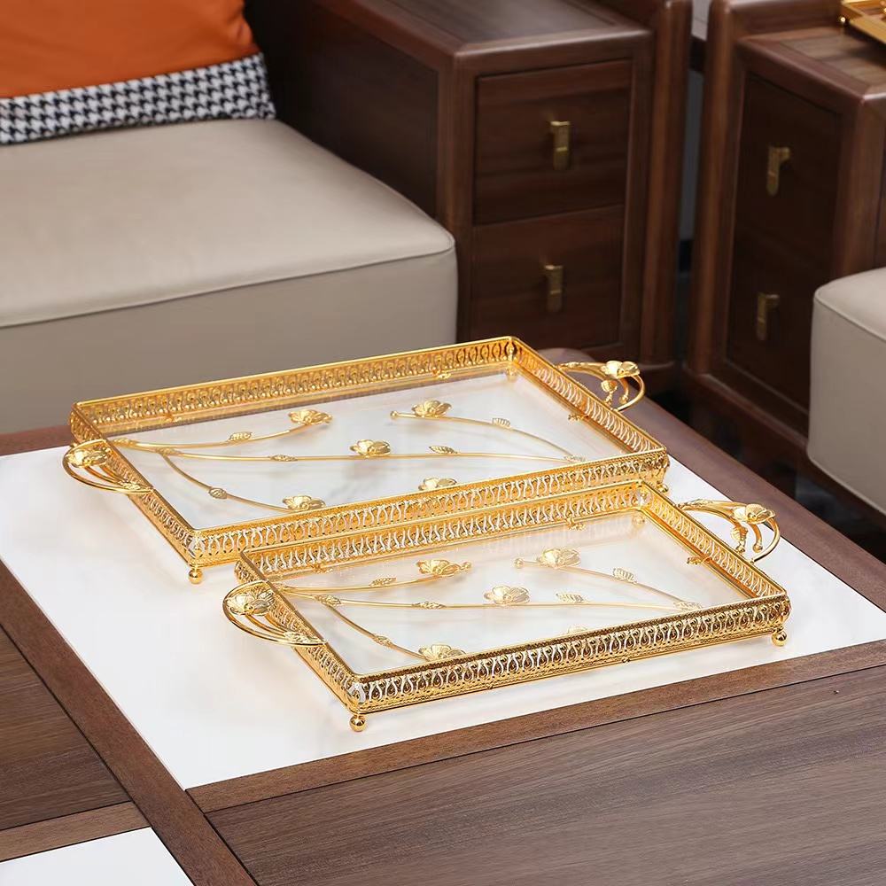 Single-Tier Multifunctional Retro Metal Fruit Tray