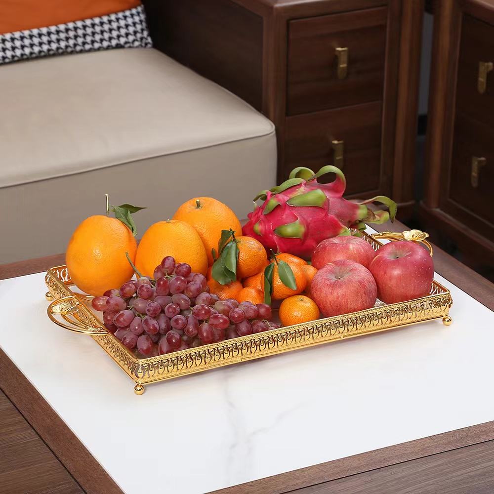 Single-Tier Multifunctional Retro Metal Fruit Tray